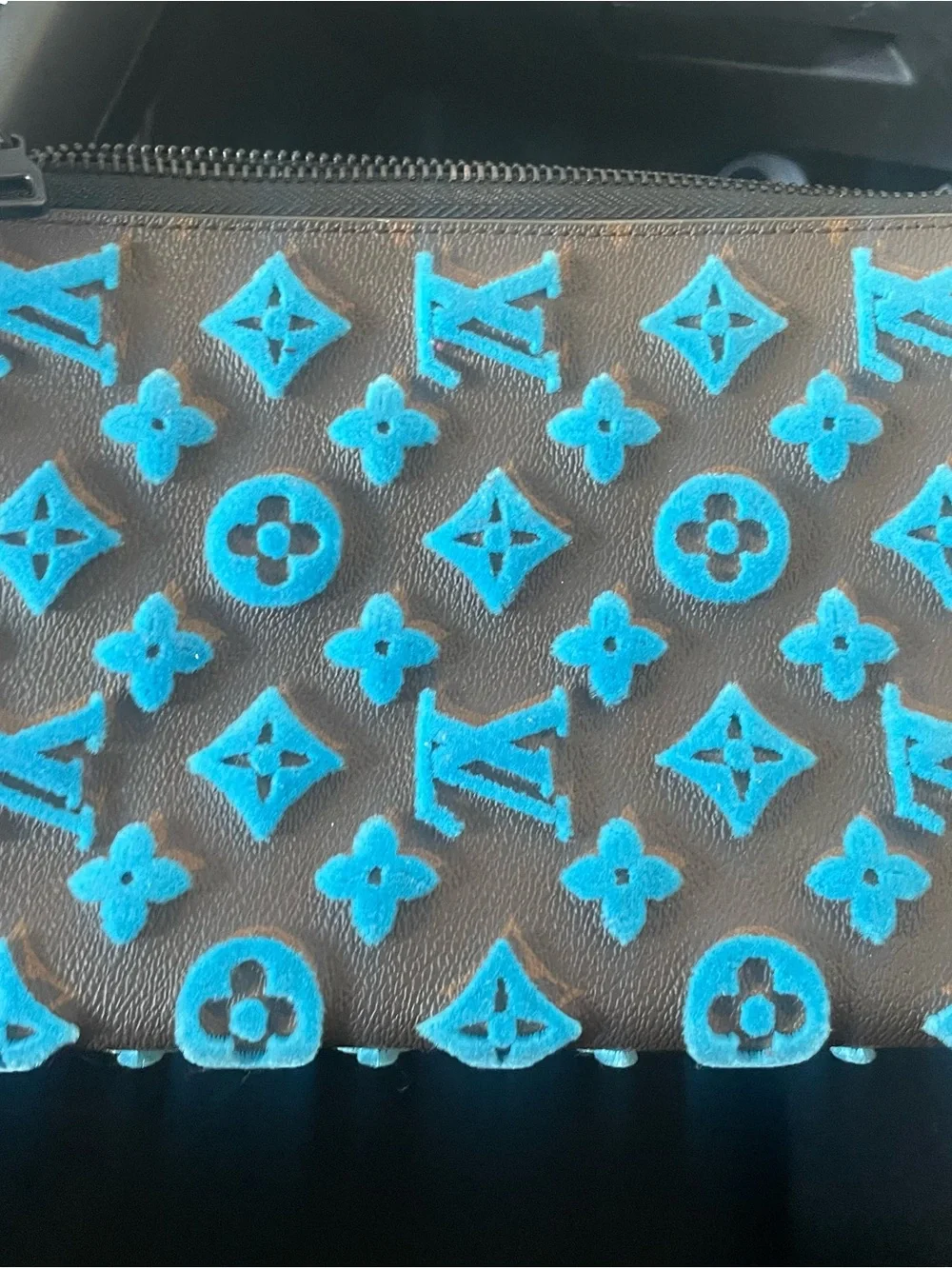 Louis Vuitton Triangle Messenger Bright Turquoise Tuffetage Monogram COLLECTORS